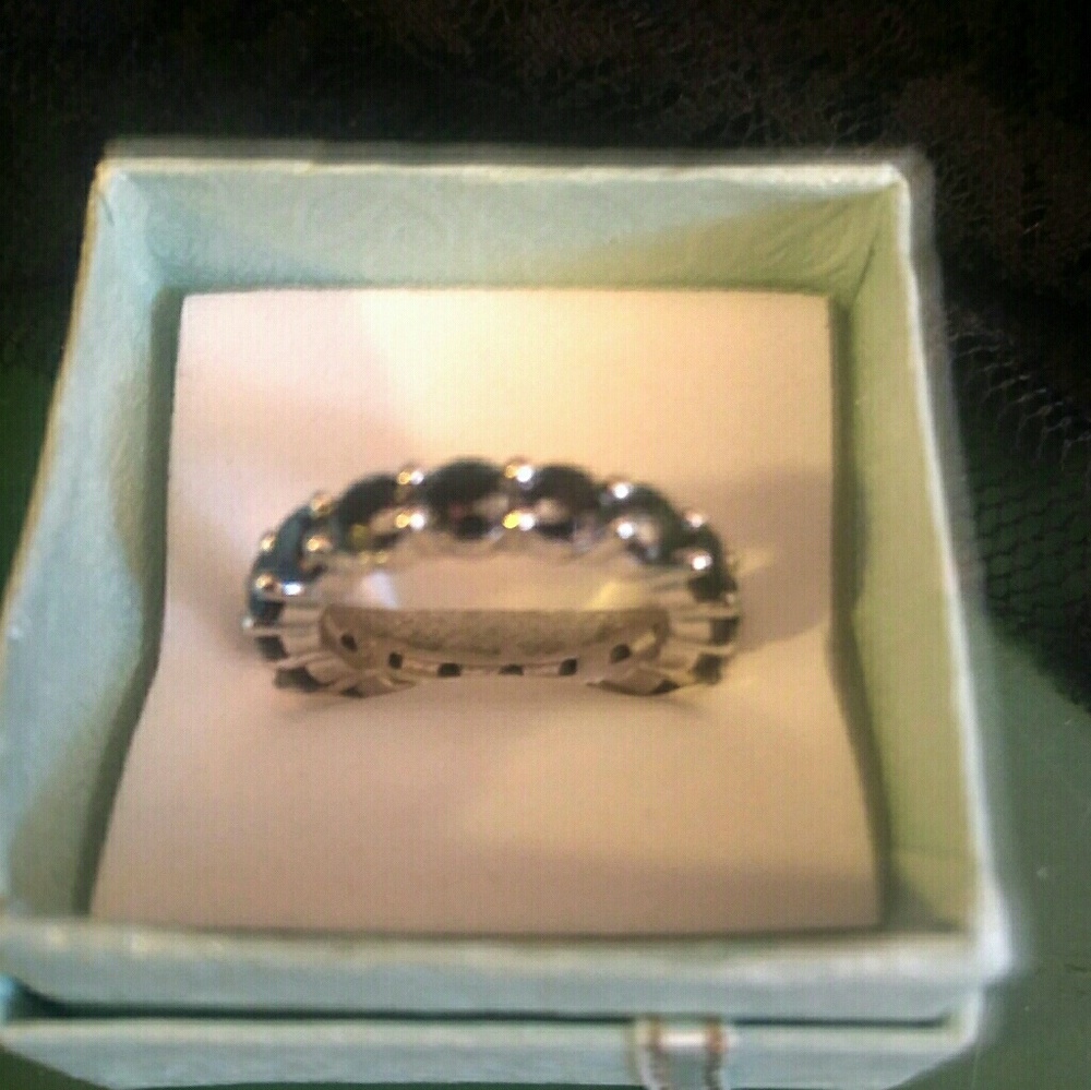Black Diamond Silver Eternity Ring